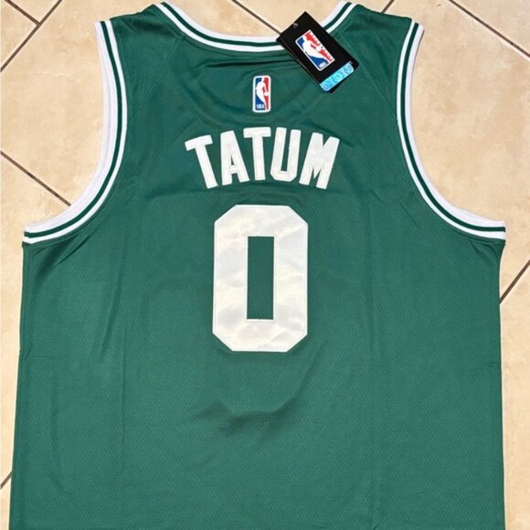 Boston Celtics Jayson Christopher Tatum Jr. # 0 Jersey Green/White , Unisex - Picture 2 of 12